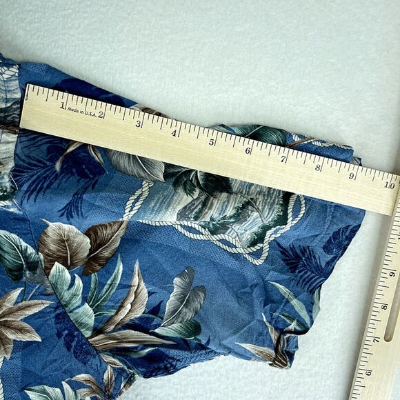 Windham Pointe Mens Hawaiian Shirt Floral Size XL Short Sleeve Collared Rayon - Picture 10 of 12